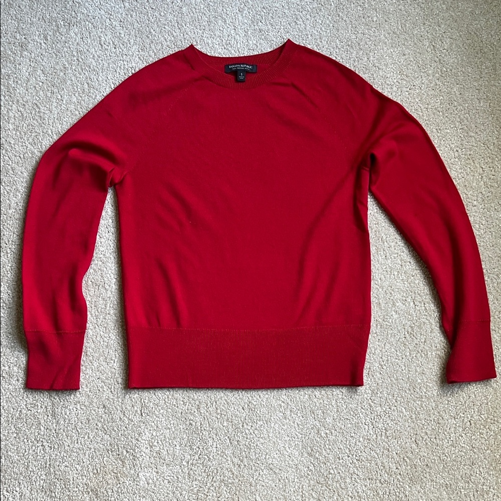 Banana Republic Bold Red Crewneck Sweater